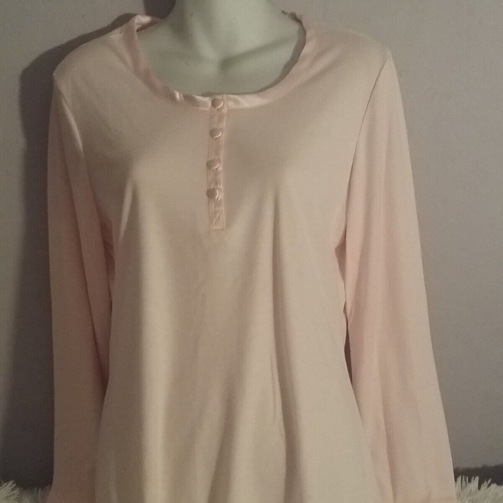 Classic Elements Woman Pajama Top Soft  Pink Size S (6-8) Vintage